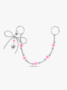 قطعتان من سحر الحقيبة بشكل فيونكة فضية، سلسلة حقيبة من اللؤلؤ الاصطناعي، قلادة محفظة، ديكور حقيبة اليد، سلسلة مفاتيح محفظة، اكسسوارات حقيبة، سحر حقيبة يد مصمم جميل، ديكور حقيبة DIY، مناسب لحقائب Bogg - الأسود - مشاهدة 18