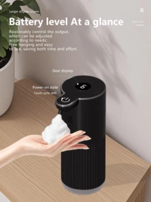 DONASIRA 1pc Touchless Automatic Soap Dispenser, Fashionable White Design, 6 Levels Adjustable, USB Rechargeable Battery Powered, Contactless Liquid Dispenser, 380ml Capacity For Kitchen And Bathroom, Bathroom Soap Dispenser - White Or Black - View 5