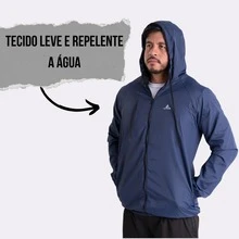 Men's Waterproof Windbreaker Jacket With A Lined Hood And Side Pockets. Lightweight Comfort For All Your Activities, From Workouts To Everyday Life. - 藍色 - 查看 7