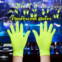 5 Pairs Glow In The Dark Gloves, Party Accessories, Rave Gloves, Neon Green UV Gloves, Luminous In The Dark, Neon Party Supplies, Suitable For Bars, Clubs, Performances, No Electricity Needed, Enhance The Fun And Surprise Of Celebration Events