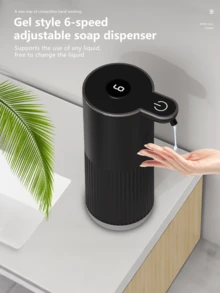 DONASIRA 1pc Touchless Automatic Soap Dispenser, Fashionable White Design, 6 Levels Adjustable, USB Rechargeable Battery Powered, Contactless Liquid Dispenser, 380ml Capacity For Kitchen And Bathroom, Bathroom Soap Dispenser - White Or Black - View 4