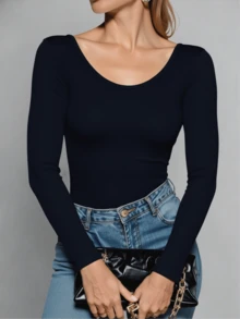 Blusas Mujer Manga Larga Interior Térmico Invierno Dama - Negro - Ver 3