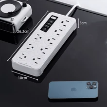 Multi-Contact Power Strip With 3 Ports, 1 Type-C, 2-Meter Cable - 查看 4