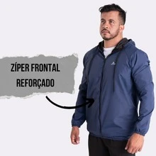 Men's Waterproof Windbreaker Jacket With A Lined Hood And Side Pockets. Lightweight Comfort For All Your Activities, From Workouts To Everyday Life. - 藍色 - 查看 5