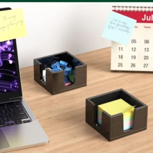 Acrylic Note Holder, Self-Adhesive Note Pad Holder (Note Pad Not Included) - Note Dispenser, Note Pad Holder, School Office Home Desktop Organizer - Multicolor - View 4