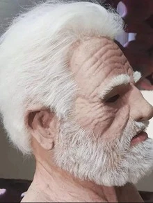 Mr White Mask Halloween New Bald Old Man Royal Headgear Cosplay Props Photography Accessories - Multicolor - View 4