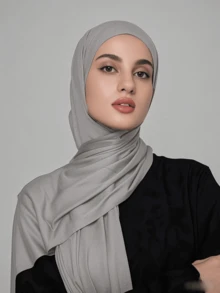 1pc Women's Jersey Hijab, Modal Hijab Sweat Cloth, Solid Color, Silky Soft, Comfortable, Breathable Headscarf, Headwrap, Jersey Turban, 170cm*60cm Scarf Shawl, Suitable For Daily, Outdoor, Prayer, Worship - Multicolor - View 16