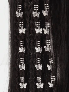 15 piezas de Scrunchies para el cabello con mariposas y borlas tejidas, pulsera de cabello de aleación ajustable para mujeres, adecuada para uso diario