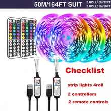 NBBUFF NBBUFF RGB LED Strip Light, With 44key Remote Control, Can Adjust Color And Brightness, The Length Can Be Cut, Very Easy To Install, LED Lights Suitable For Home Interior Decoration, Festival Atmosphere Light, Party Atmosphere Light, Fun Light Wall Decor Halloween Decor Gift