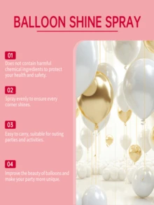Balloon Glitter Spray - Illuminates, Creates Party Atmosphere, Decorates, Easy To Apply, Glossy, Latex, Balloon Spray, Home Goods, Birthday Events, Parties, Farewell Ceremonies, Balloon Accessories, Balloon Combinations, Holiday Supplies, Suitable For All Uses - Pink - View 9