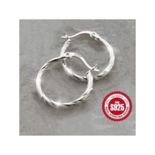 Free Shipping Twist Design 925 Silver Earrings - Hypoallergenic Gift For Women With Sensitive Ears - Bạc - Xem 1