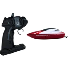 High-Speed Remote Control Boat With Twin Propellers, Waterproof, Rechargeable Battery, And Long-Range Control | Streamlined Design For Use In A Pool, Lake, Or Pond | Ideal For Kids, Teens, And Model Boating Enthusiasts - 紅色 - 查看 5