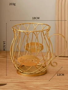 1 pezzo Cestino portacapsule da caffè in oro - Acciaio inossidabile, contiene 30 capsule, compatibile con /, adatto anche per conservare snack, frutta, giocattoli; adatto come pezzo decorativo per scrivania, cucina, camera da letto, regalo e decorazione per il nuovo anno