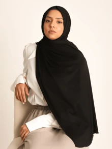 1pc Women's Jersey Hijab, Modal Hijab Sweat Cloth, Solid Color, Silky Soft, Comfortable, Breathable Headscarf, Headwrap, Jersey Turban, 170cm*60cm Scarf Shawl, Suitable For Daily, Outdoor, Prayer, Worship - Multicolor - View 19