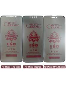 1 pachet, folie de protecție ecran mată cu acoperire completă, duritate 9H, ceramică, mată, compatibilă cu seria 16 Pro Max/16 Plus/15 Pro Max/14/13/12/11, anti-spionaj, anti-reflex și anti-amprentă, ușor de utilizat, instalare ușoară, fără bule - moale ca mătasea, protejează intimitatea, anti-cădere, anti-zgârieturi, atingere delicată, esențială pentru protecția ecranului, aplicabilă zilnic, la birou, acasă, protecție ecran telefon, accesorii telefon, impermeabilă și rezistentă la șocuri.