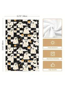 2 件/4 件/12 件万圣节幽灵图案厨房毛巾、万圣节黑猫城堡图案浴室毛巾、万圣节户外派对毛巾、万圣节家居装饰、万圣节厨房装饰、现代风格、快干、超柔软超细纤维材质、矩形、15.75 英寸 * 23.62 英寸/40 * 60 厘米数码印花图案、适用于户外派对装饰、万圣节节日礼物 - 彩色 - 查看 4