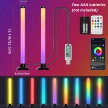 2組裝 RGBIC LED燈條，智慧變色電競燈，支援APP控制、音樂同步與定時功能，適用於電視背光、臥室及房間裝飾 - 多色光 - 查看 9