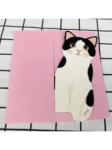 5 Stück/Set süße 3D Grußkarten mit Katzen-Motiv, Weihnachtskarten, Hochzeitseinladungen, Visitenkarten, Dankeskarten, Geburtstagsgeschenke, mit Umschlägen, Pop-up Geburtstagskarte, Geburtstagskartenset, Hochzeitseinladungsset