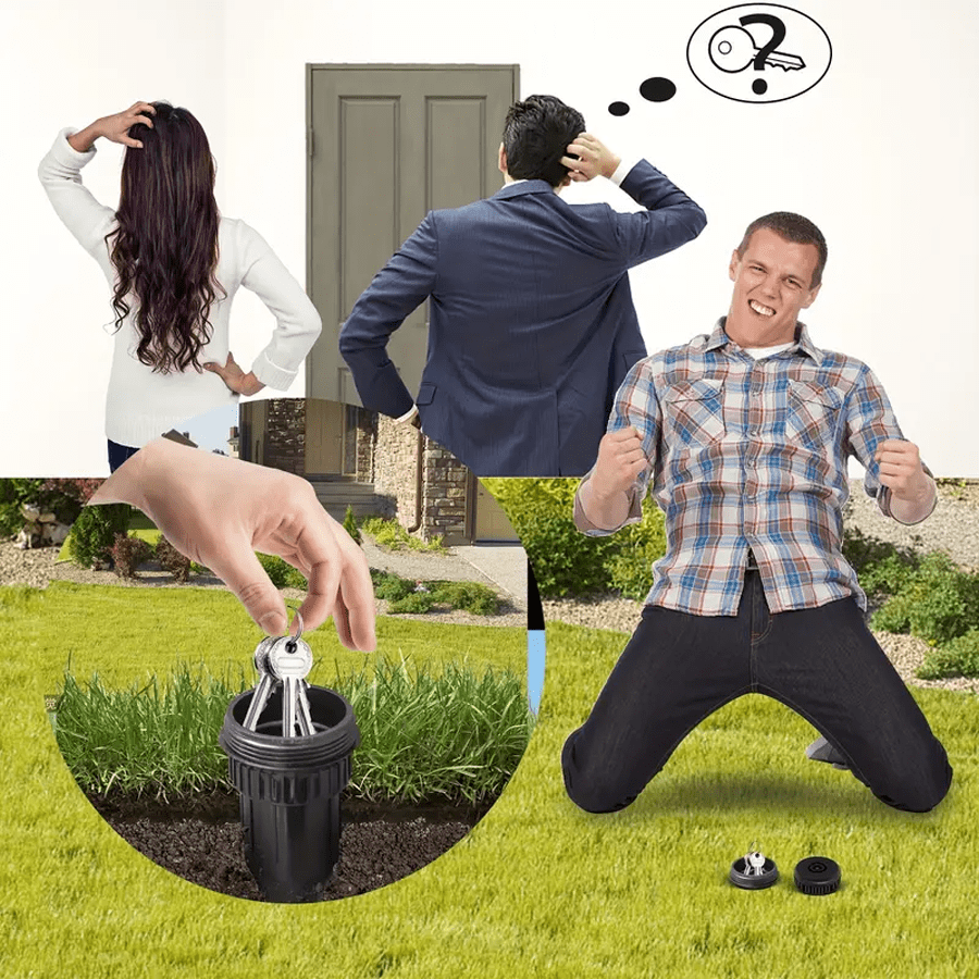 1 Peça Dispositivo de Esconder Chave de Aspersão, Caixa Escondedora de Chave Realista, Cofre à Prova d'Água para Jardins e Gramados Externos, Facilmente Inserível Subterraneamente na Grama do Jardim, Resistente à Água e Corrosão.