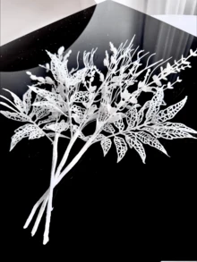 1PCS/3PCS/5PCS 人造闪闪发光植物，40 厘米假树枝，圣诞树装饰品，适用于节日婚礼派对家居室内餐桌、房间、卧室装饰、礼物、花环、藤条 DIY 装饰配件、圣诞树和圣诞植物装饰 - 白色 - 查看 4