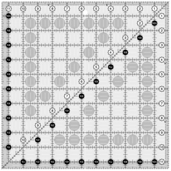 2-1/2" To 11-1/2" Square Acrylic Patchwork Ruler - Non-Slip Grip, Made In China, For Patchwork, Sewing, Crafts, Quilting, Measuring And Cutting Fabric