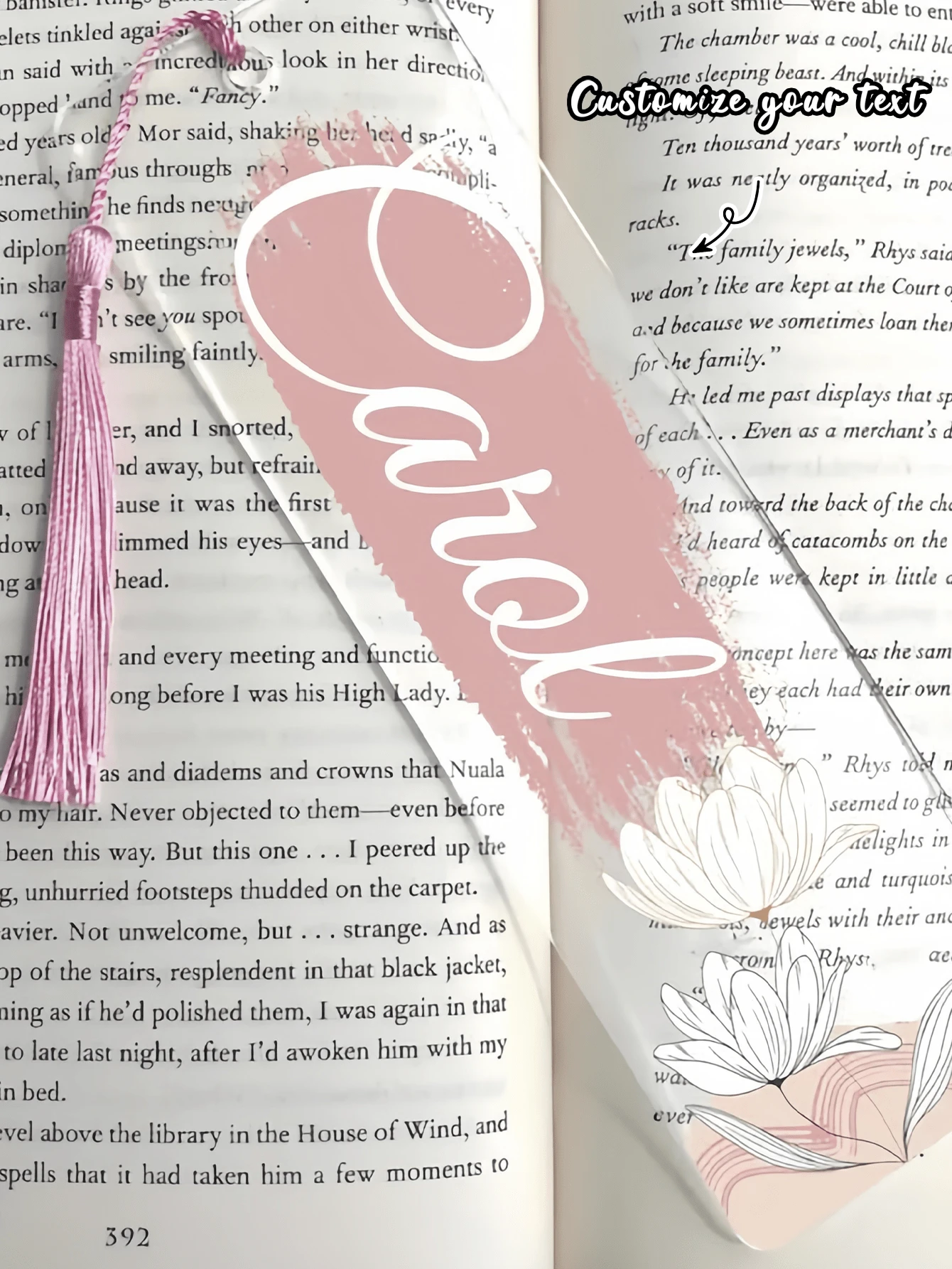 Personalized Name Acrylic Bookmark With 25 Styles Custom Handmade Floral Bookmarks For Book Lovers Unique Reading Accessories Teacher Student Gifts Back To School Stationery - Multicolor - View 1