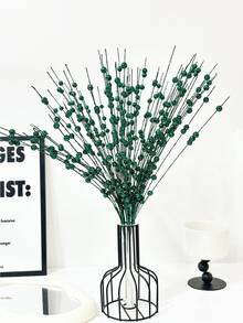 1/4/8PCS Sparkling Glitter Artificial 43cm Plants With Golden Powder Berry,Christmas Tree Decorations And Ornaments For Festival Wedding Party Home Indoor Dining Table,Room,Bedroom Decoration, Gift, Wreath, Rattan Diy Decoration Accessories,Christmas Tree And Christmas Plant Decor Home Decor Christmas Decorations