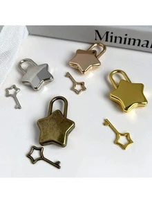 Cadeado metálico em formato de coração com chaves - Acabamento polido, ideal para acessórios de bagagem e bolsas, cadeado tipo ferramenta em liga de zinco - Não requer energia elétrica. - multicolorido - Ver 12