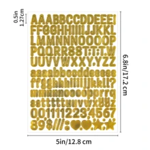 10pcs 0.5 Inch English Letter Stickers, Gold & Silver, Suitable For Scrapbooking, Cards, Small Decorations