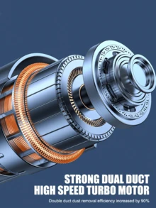 1个可充电无线车载吸尘器，双重过滤，吸力强劲，便携式手持迷你除尘吹风机，适用于家庭和汽车 - 黑色 - 查看 7