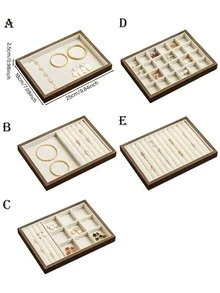 5/1 Piece, Walnut Jewelry Storage Tray, Jewelry Tray, Velvet Jewelry Tray, Jewelry Storage Box For Women And Girls, Necklace Ring Jewelry Display Tray, Large Capacity Jewelry Tray, Suitable For Necklaces, Bracelets, Bracelets, Rings, Earrings, Lipsticks And Other Accessories, Girls Gifts, Travel Gifts - Khay đựng quả óc chó - Xem 18