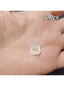 10/20pcs Cute Buttons With Pink Ears, Small Cat Cartoon Animal Buttons For Cardigans, Handmade Accessories, Decorative Buttons. - Multicolor - View 22