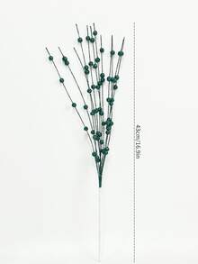 1/4/8PCS Sparkling Glitter Artificial 43cm Plants With Golden Powder Berry,Christmas Tree Decorations And Ornaments For Festival Wedding Party Home Indoor Dining Table,Room,Bedroom Decoration, Gift, Wreath, Rattan Diy Decoration Accessories,Christmas Tree And Christmas Plant Decor Home Decor Christmas Decorations