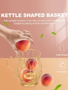 1 pezzo Cestino portacapsule da caffè in oro - Acciaio inossidabile, contiene 30 capsule, compatibile con /, adatto anche per conservare snack, frutta, giocattoli; adatto come pezzo decorativo per scrivania, cucina, camera da letto, regalo e decorazione per il nuovo anno