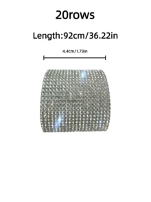 1 Yard Large-Sized Self-Adhesive Rhinestone Ribbon, Rhinestone Strip, DIY Diamond Sparkling Ribbon Sticker, Rhinestone Tape Roll, Suitable For Handicrafts, Mobile Phone And Car Decoration