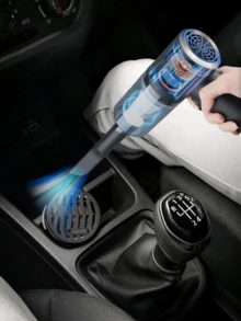 1个可充电无线车载吸尘器，双重过滤，吸力强劲，便携式手持迷你除尘吹风机，适用于家庭和汽车 - 黑色 - 查看 6