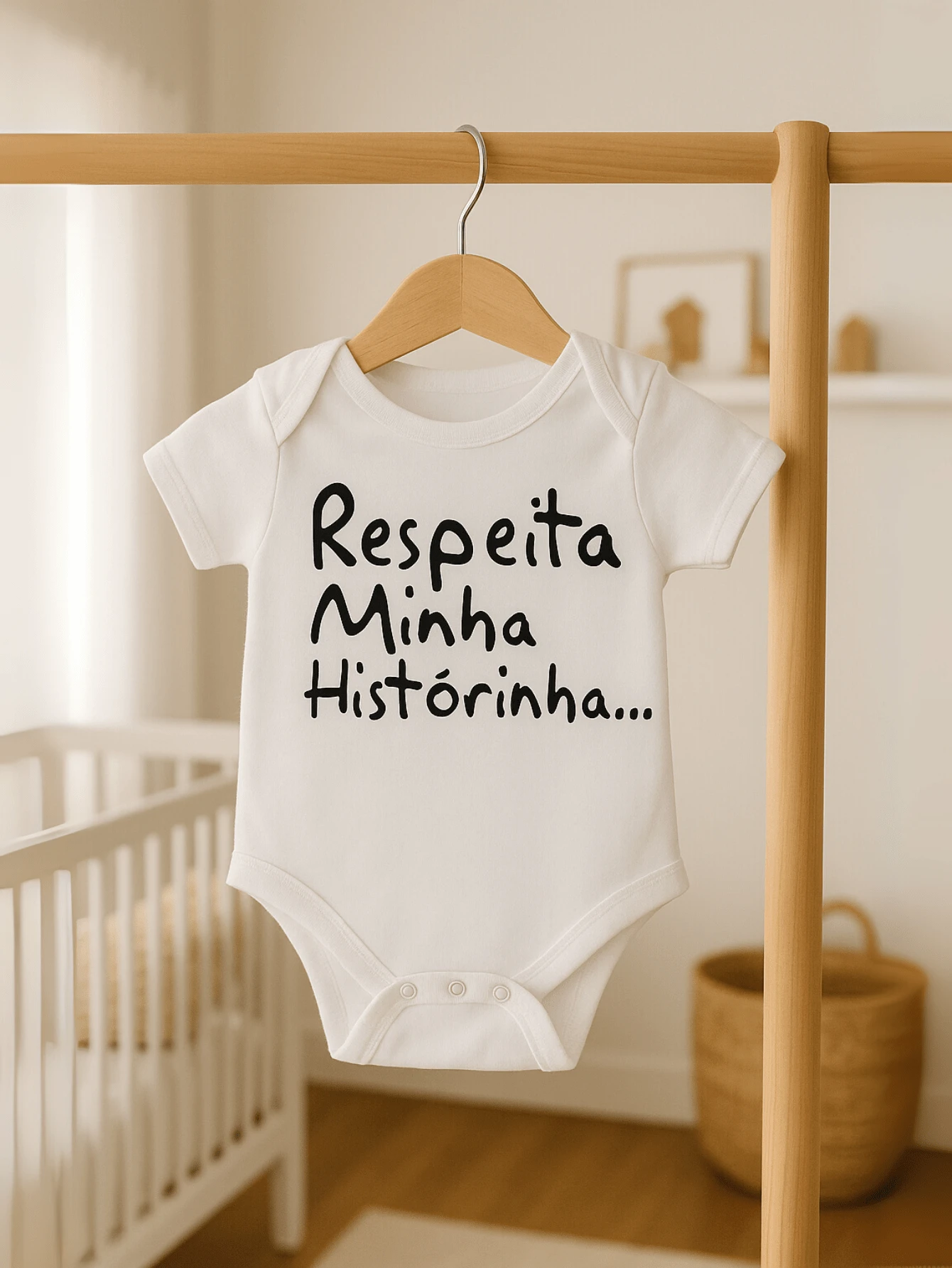 Body para Bebê Infantil Personalizado Temático Respeita Minha Historinha - Branco - Visão 1