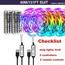 NBBUFF NBBUFF RGB LED Strip Light, With 44key Remote Control, Can Adjust Color And Brightness, The Length Can Be Cut, Very Easy To Install, LED Lights Suitable For Home Interior Decoration, Festival Atmosphere Light, Party Atmosphere Light, Fun Light Wall Decor Halloween Decor Gift