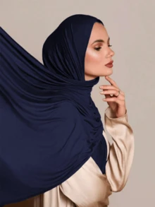 1pc Women's Jersey Hijab, Modal Hijab Sweat Cloth, Solid Color, Silky Soft, Comfortable, Breathable Headscarf, Headwrap, Jersey Turban, 170cm*60cm Scarf Shawl, Suitable For Daily, Outdoor, Prayer, Worship - Multicolor - View 4