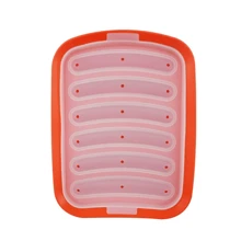 1 pieza Molde para hacer salchichas, molde de silicona con 6 cavidades para hacer jamón y perros calientes caseros, herramienta de cocina y del hogar para hornear salchichas y pasteles