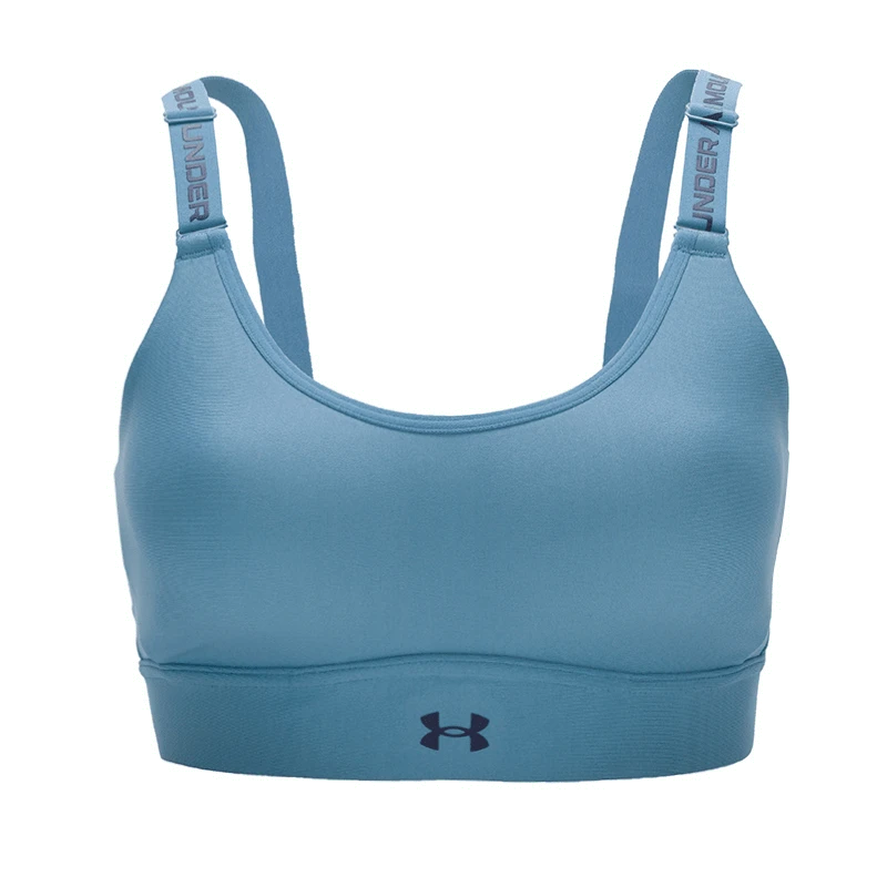 Under Armour 女款運動內衣 UA Infinity Mid 2.0 Bra-BLU 健身訓練Bra瑜珈普拉提訓練胸罩 1384123-418 - 密西西比藍 - 查看 1