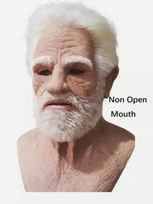 Mr White Mask Halloween New Bald Old Man Royal Headgear Cosplay Props Photography Accessories - Multicolor - View 9