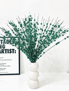 1/4/8PCS Sparkling Glitter Artificial 43cm Plants With Golden Powder Berry,Christmas Tree Decorations And Ornaments For Festival Wedding Party Home Indoor Dining Table,Room,Bedroom Decoration, Gift, Wreath, Rattan Diy Decoration Accessories,Christmas Tree And Christmas Plant Decor Home Decor Christmas Decorations