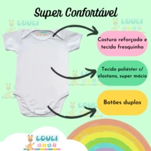 Body para Bebê Infantil Personalizado Temático Respeita Minha Historinha - Branco - Visão 4