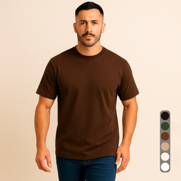 Camiseta Básica Masculina em Algodão Slim Fit Casual Reta Blusa Lisa Manga Curta