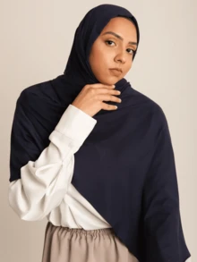 1pc Women's Jersey Hijab, Modal Hijab Sweat Cloth, Solid Color, Silky Soft, Comfortable, Breathable Headscarf, Headwrap, Jersey Turban, 170cm*60cm Scarf Shawl, Suitable For Daily, Outdoor, Prayer, Worship - Multicolor - View 2