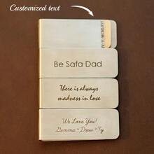 Ví cá nhân độc đáo, Quà tặng cho chồng, Quà tặng cho phù rể, Quà tặng kỷ niệm cho cha, Ví kẹp tiền bằng kim loại, Ví kim loại có tên hoặc văn bản tùy chỉnh, Ví khắc tùy chỉnh - Bạc - Xem 6