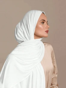 1pc Women's Jersey Hijab, Modal Hijab Sweat Cloth, Solid Color, Silky Soft, Comfortable, Breathable Headscarf, Headwrap, Jersey Turban, 170cm*60cm Scarf Shawl, Suitable For Daily, Outdoor, Prayer, Worship - Multicolor - View 11