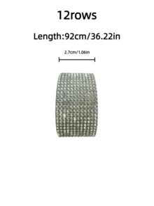 1 Yard Large-Sized Self-Adhesive Rhinestone Ribbon, Rhinestone Strip, DIY Diamond Sparkling Ribbon Sticker, Rhinestone Tape Roll, Suitable For Handicrafts, Mobile Phone And Car Decoration