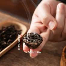 1 pieza Quemador de incienso con forma de loto vintage - Soporte de metal para aromaterapia de escritorio para decoración de oficina y estudio